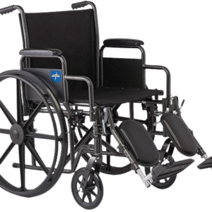 Medline Durable Steel Wheelchair with Flip-Back Desk-Length Arms