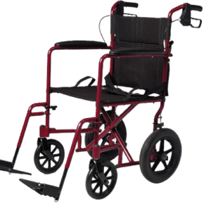 Medline Lightweight Transport Wheelchair with Handbrakes