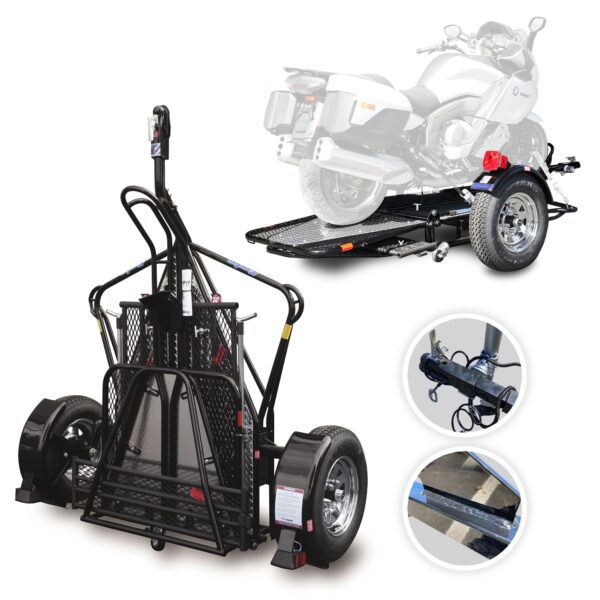 Go Series Single Rail Ride-Up Folding Motorcycle Trailer