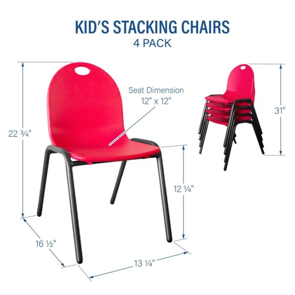 Kid's Stacking Chairs-4 Pack - Image 4