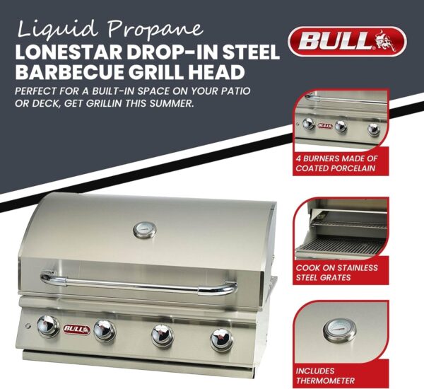 Bull 30" Lonestar Select Stainless Steel Drop-In Grill - Image 5