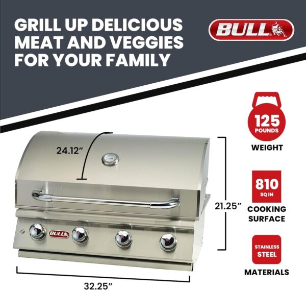 Bull 30" Lonestar Select Stainless Steel Drop-In Grill - Image 3