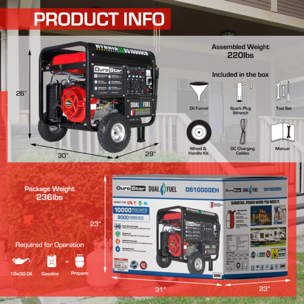 10,000 Watt Dual Fuel Portable Generator - Image 27