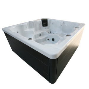WSINC 5 - Person 32 - Jet Acrylic Square Hot Tub with Ozonator in Grey Oak