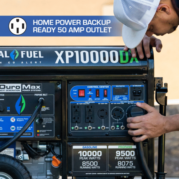 10,000 Watt Dual Fuel Portable Generator w/ CO Alert - Image 25