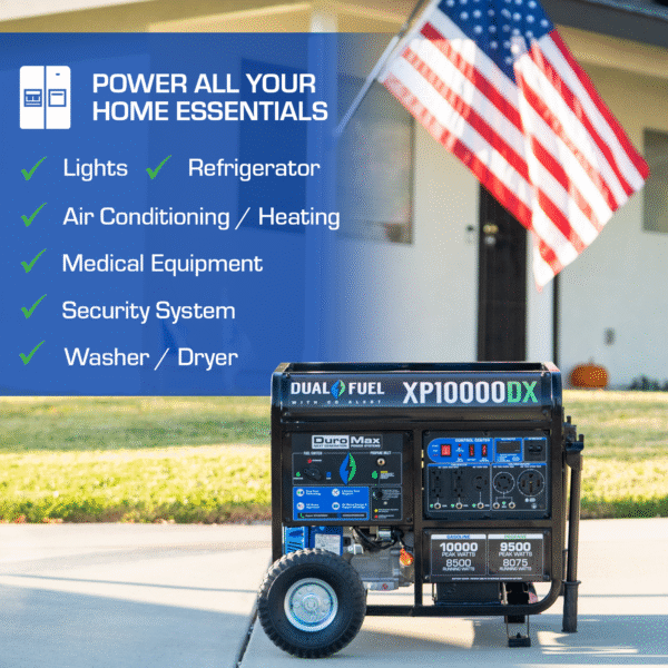 10,000 Watt Dual Fuel Portable Generator w/ CO Alert - Image 27
