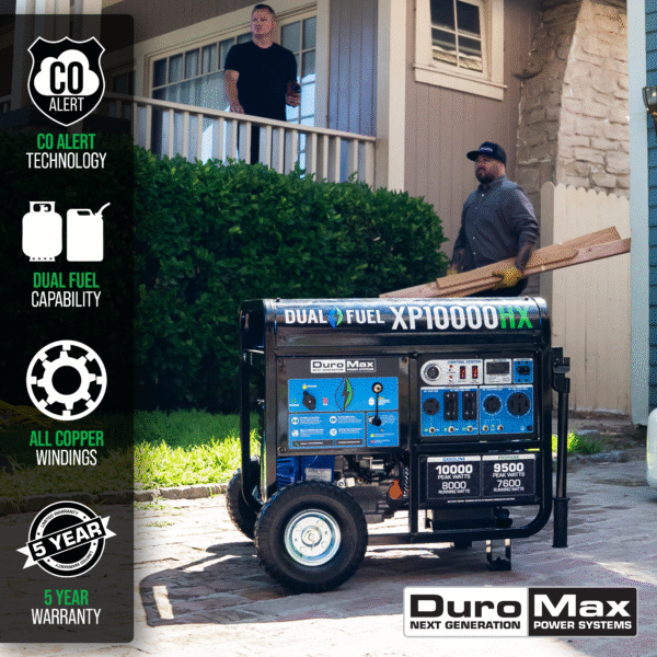10,000 Watt Dual Fuel Portable HX Generator w/ CO Alert - Image 11