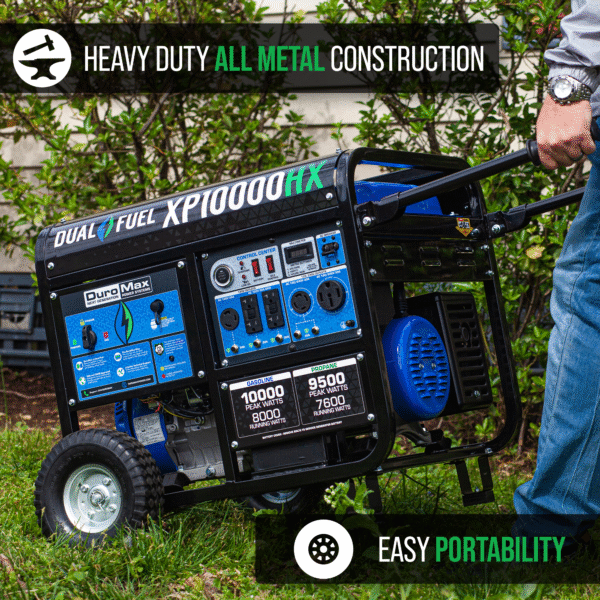 10,000 Watt Dual Fuel Portable HX Generator w/ CO Alert - Image 2