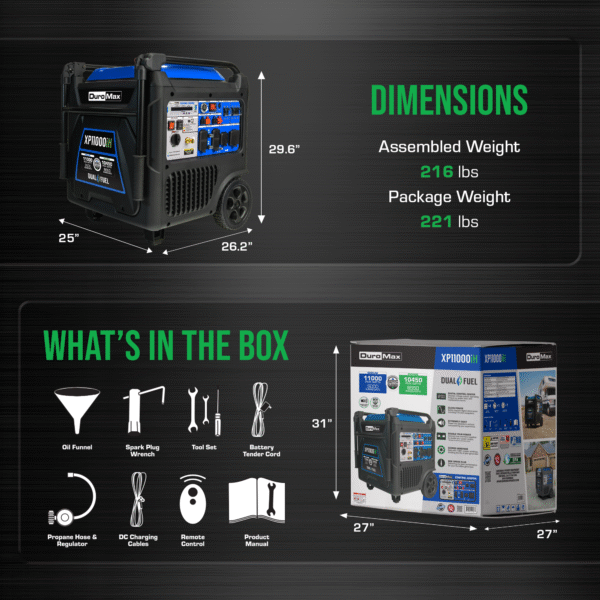 11,000 Watt Portable Dual Fuel Inverter Generator - Quiet, Low THD - Image 13