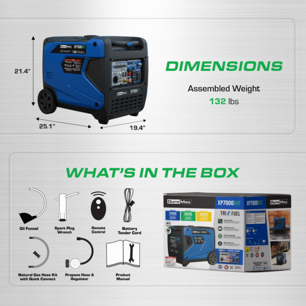 7,000 Watt Portable Tri Fuel Inverter Generator - Quiet, Low THD - Image 14