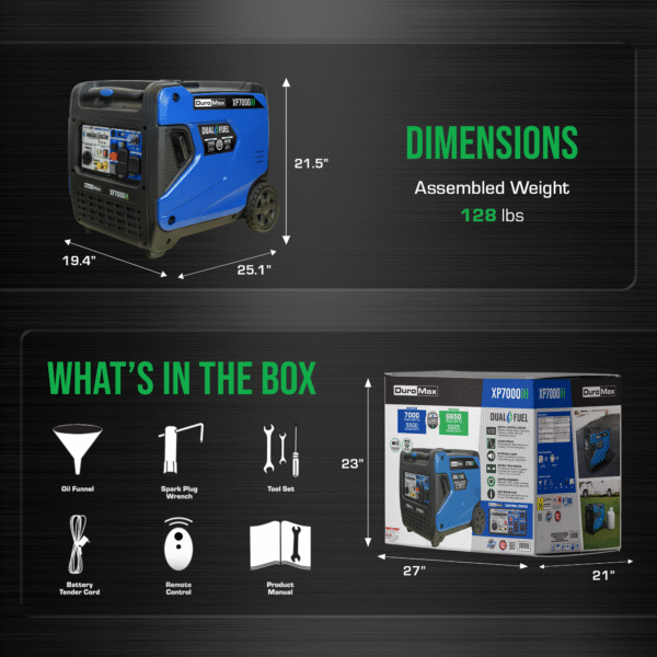 7,000 Watt Portable Dual Fuel Inverter Generator - Quiet, Low THD - Image 15