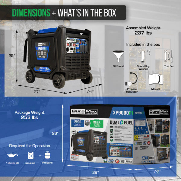 9,000 Watt Portable Dual Fuel Inverter Generator - Quiet, Low THD - Image 3