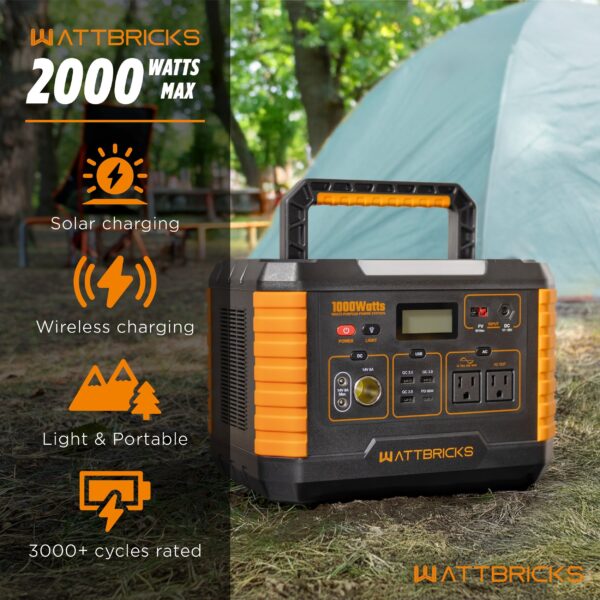 WattBricks MP1000 Portable Power Station Solar Generator 1000W 999Wh New - Image 3