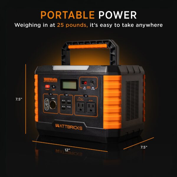WattBricks MP1000 Portable Power Station Solar Generator 1000W 999Wh New - Image 7