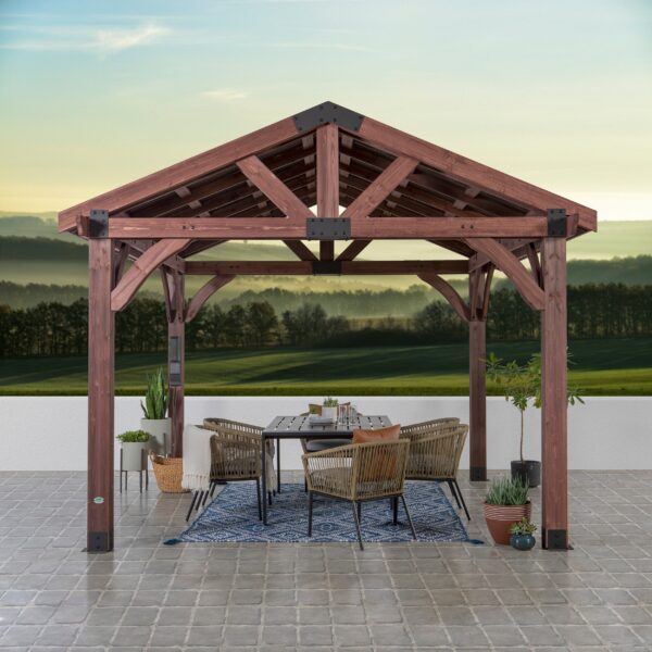 Backyard Discovery 12×12 Arlington Gazebo with Electric - Image 8