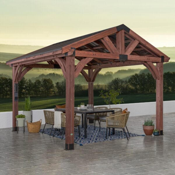 Backyard Discovery 12×12 Arlington Gazebo with Electric - Image 2
