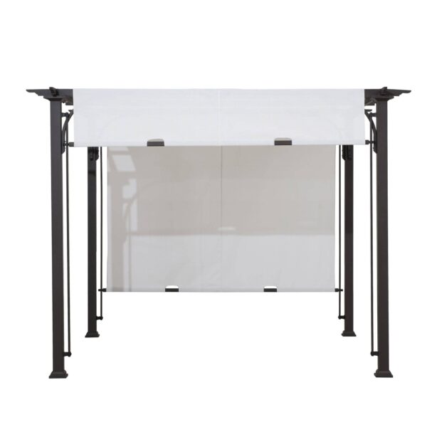 Sunjoy Outdoor Patio 10x10 Modern Metal Frame Pergola Kit with White Adjustable Canopy - Image 3