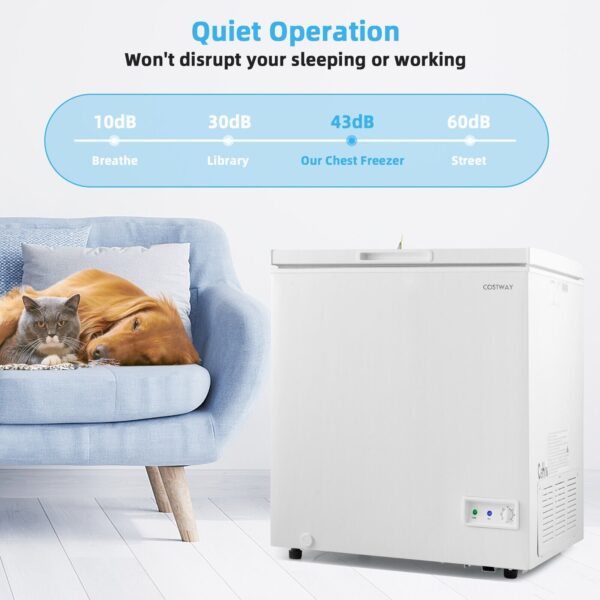 Costway Compact Chest Freezer 5 Cu.ft with Removable Storage Basket New - Image 2