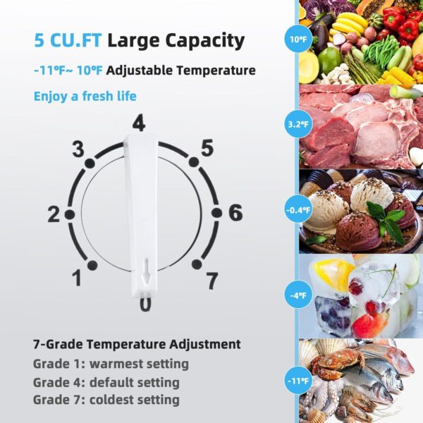 Costway Compact Chest Freezer 5 Cu.ft with Removable Storage Basket New - Image 3