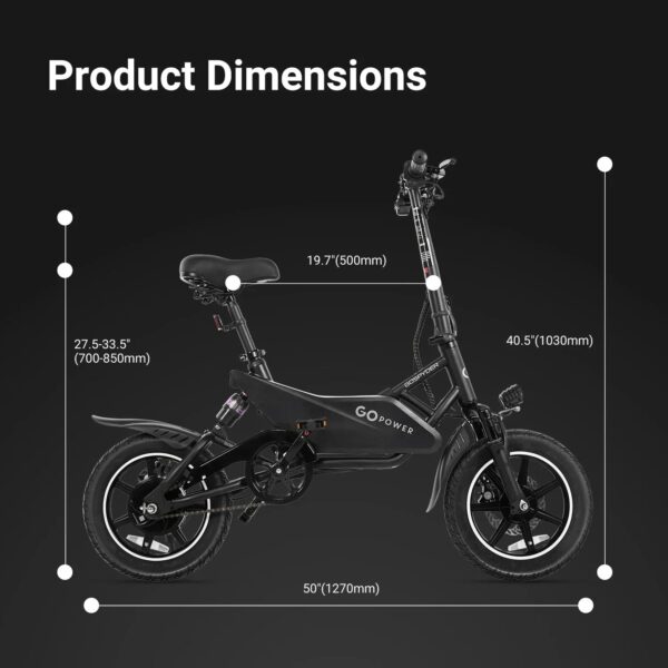 GoPowerBike GoSpyder Mini Electric Bike 350W 30 Mile Range 16 MPH RFB - Image 8