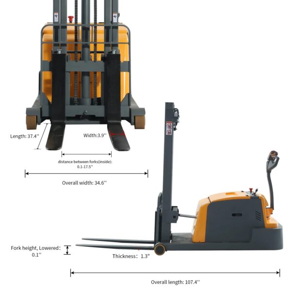 Apollolift A-3048 Counterbalanced Stacker 3,300 Lbs Capacity 118" Lift Height New - Image 5