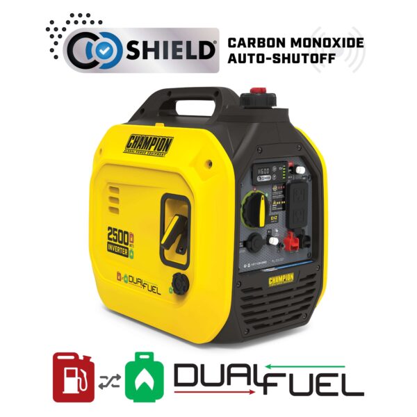 Champion 201323 1850W/2500W Generator Inverter Dual Fuel Gas Propane with CO Shield New - Image 5