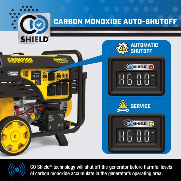 Champion 201494 9200W/11500W Generator 50 Amp Gas Electric Start CO Shield New - Image 3