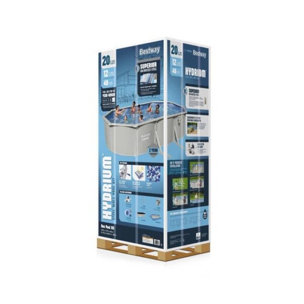 Bestway Hydrium 20’ X 12’ X 48” Steel Wall Above Ground Pool Set - Image 2