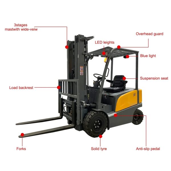 Apollolift A-4020 Electric Forklift 4-Wheel Lithium Battery 5,500 Lbs Capacity New - Image 3
