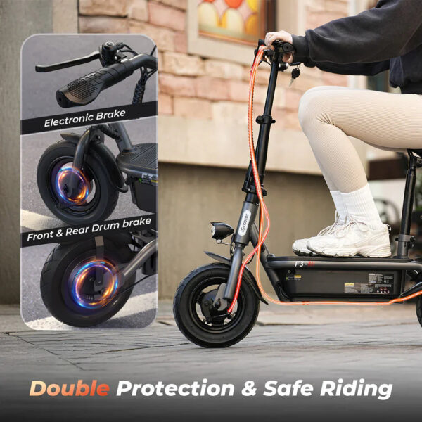 iScooter F3 Electric Scooter with Seat 1000W 48V 28 MPH 37 Mile Range New - Image 7