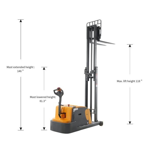 Apollolift A-3048 Counterbalanced Stacker 3,300 Lbs Capacity 118" Lift Height New - Image 6