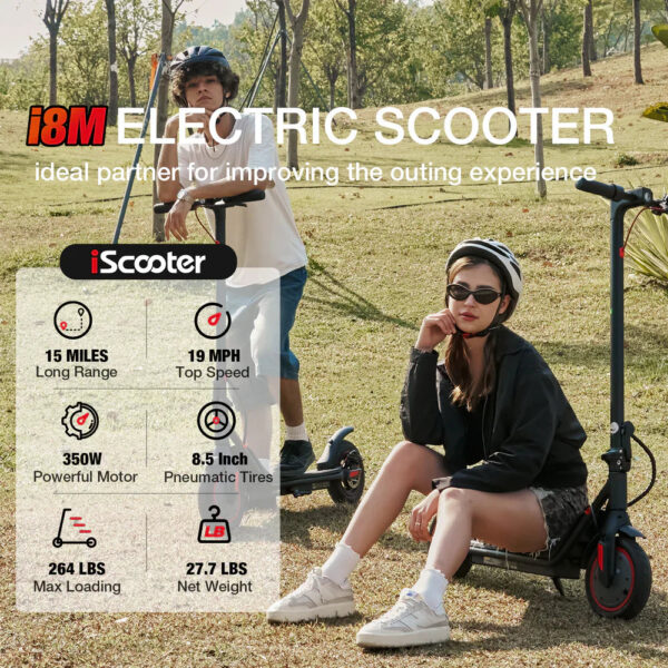 iScooter i8M Electric Scooter Foldable 350W 36V 19 MPH 15 Mile Range with Bluetooth App New - Image 7