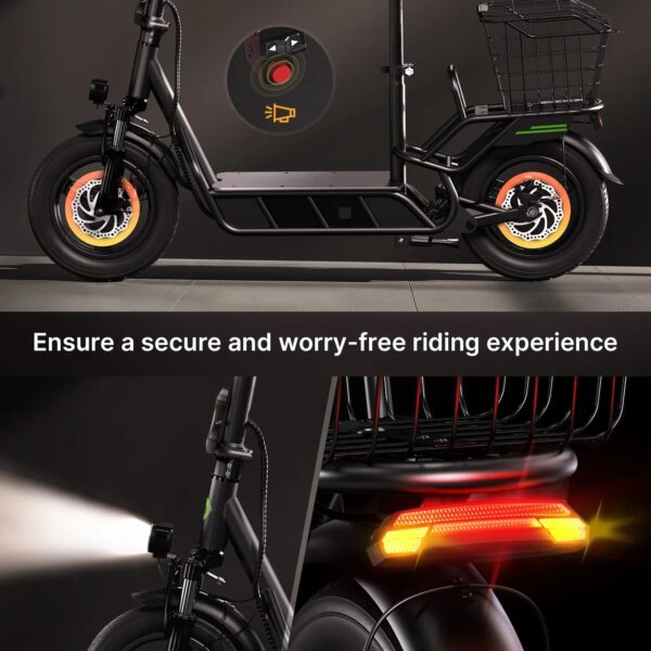 isinwheel Hyper X Electric Scooter with Seat and Basket 700W 21 MPH 28 Mile Range New - Image 8