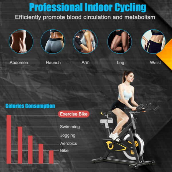 Costway Exercise Bike Magnetic Resistance Fixed Belt Drive with LCD Display New - Image 4