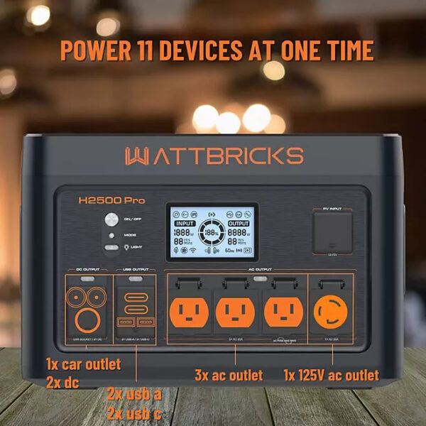 WattBricks H2500Pro Portable Power Station Solar Generator 2500W 2048Wh New - Image 2