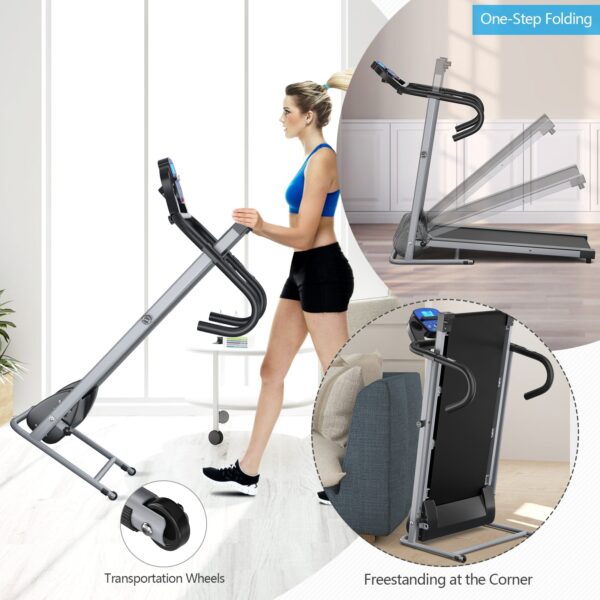 Costway Folding Treadmill with LCD Display and Heart Rate Sensor New - Image 6