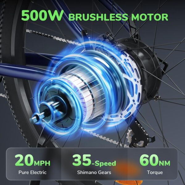 isinwheel M10 Electric Commuter Bike 500W 36V 20 MPH 46 Mile Range New - Image 9