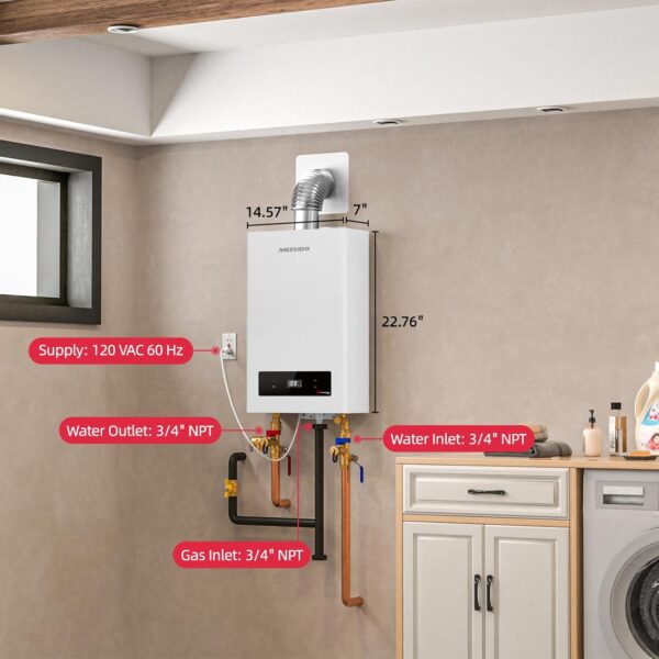 Mizudo CS120 Tankless Water Heater Propane Gas 5.1 GPM 120,000 BTU New - Image 7