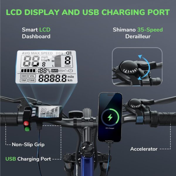isinwheel M10 Electric Commuter Bike 500W 36V 20 MPH 46 Mile Range New - Image 12
