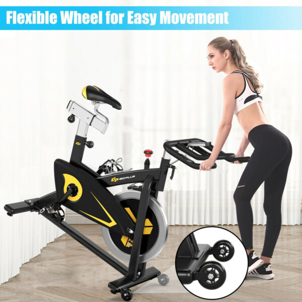Costway Exercise Bike Magnetic Resistance Fixed Belt Drive with LCD Display New - Image 5