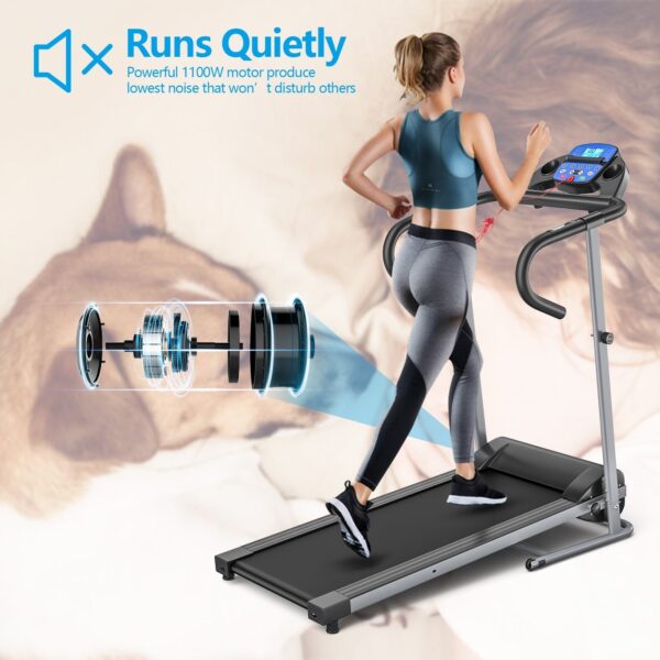 Costway Folding Treadmill with LCD Display and Heart Rate Sensor New - Image 4