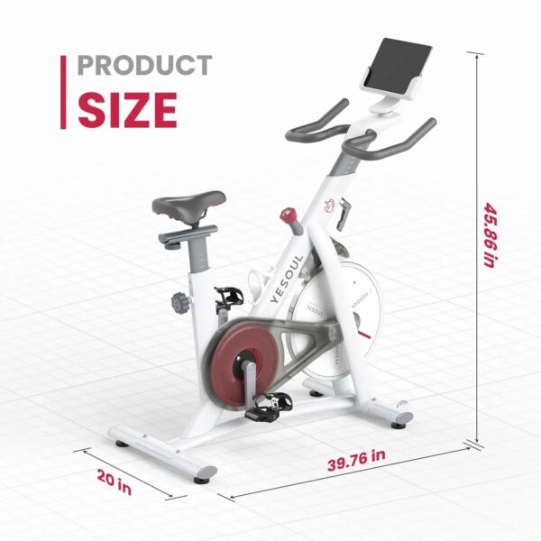 Yesoul S3 Exercise Bike with Adjustable Resistance Belt Drive Bluetooth App New - Image 9