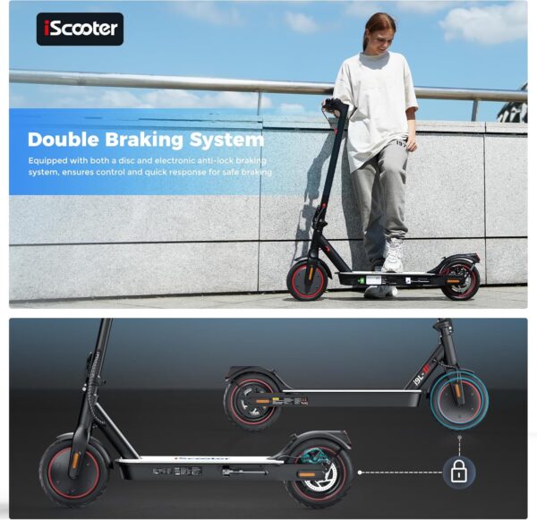 iScooter i9L Electric Scooter Foldable 350W 36V 20 MPH 18 Mile Range with Smart App New - Image 5