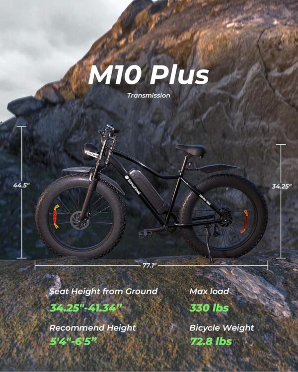 isinwheel M10 Plus Electric Bike 750W Motor 48V Battery 65 Mile Range 28 MPH New - Image 9