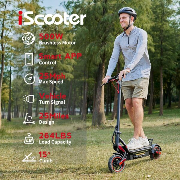 iScooter W8 Electric Scooter Foldable 500W 54.6V 25 MPH 25 Mile Range with Smart App New - Image 2