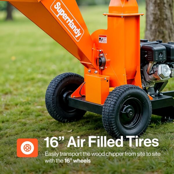 Super Handy GUO141 Towable Wood Chipper 4" Chipping Capacity 15 HP Gas Electric Start New - Image 6