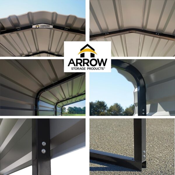 Arrow Carport, 12 ft. x 24ft. x 9ft. Charcoal 12′ x 24′ x 9′ - Image 13