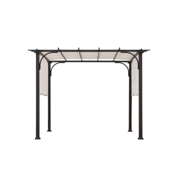 Sunjoy Outdoor Patio 10x10 Modern Metal Frame Pergola Kit with White Adjustable Canopy