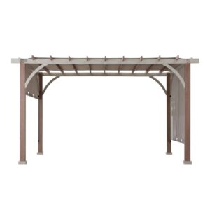 SummerCove Outdoor Patio 12x14 Modern Metal Pergola Kit with Light Gray Adjustable Canopy