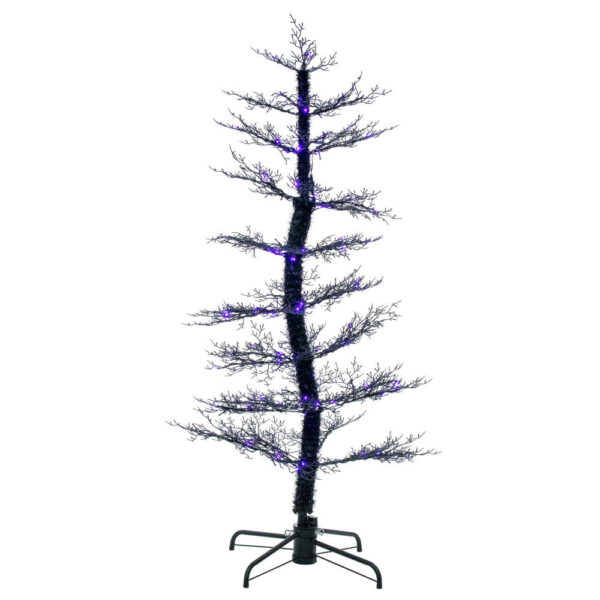 Vickerman Black Cedar Spooky Tree 6' x 32" Orange/Purple LED Lights New - Image 4